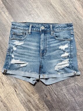 American Eagle High-Waisted Distressed Denim Shorts